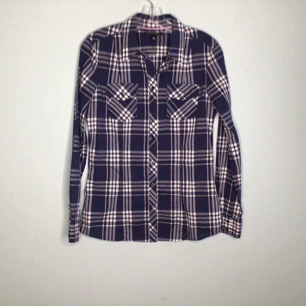 Banana Republic Blue/White Plaid Cotton Shirt Sz M